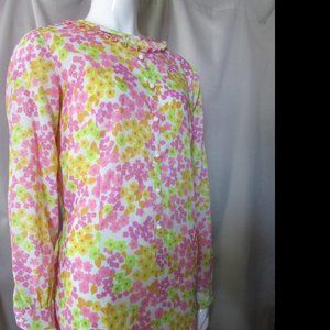 SALE Vintage 1970 Era Sears Fashions Dress Pink & Yellow